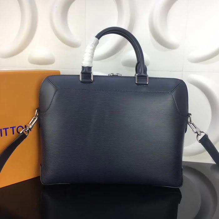 路易威登LV頂級原單M51690午夜藍 Oliver BRIEFCASE 公事包 暗黑色Epi牛皮飾邊 YDH1584